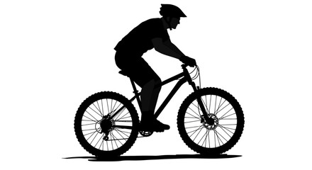 Naklejka premium silhouette of a man riding a bike