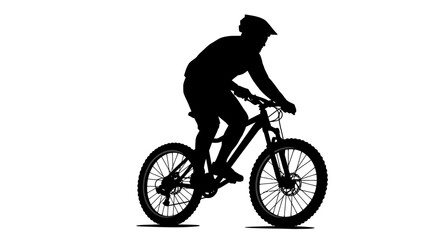 Fototapeta premium silhouette of a man riding a bike