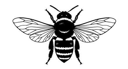 black wasp isolated on white