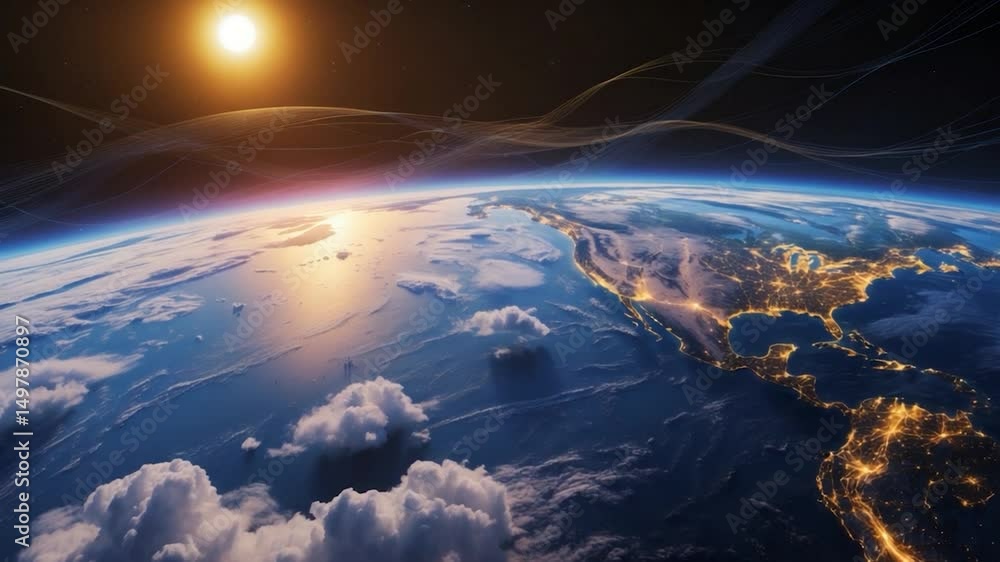 Poster earth from space: best internet concept of global business from concepts series. elements of this im
