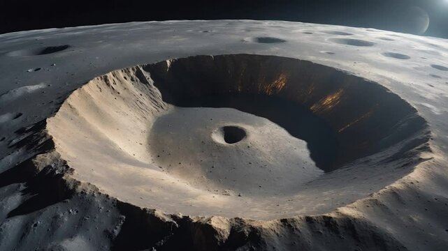 The Moon's Crater Copernicus in Oceanus Procellarum, with a diameter of 96 Km. Elements of this image were supplied by Ai.