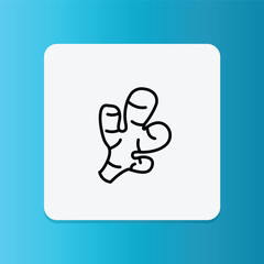 Whole ginger root icon, representing a natural ingredient used in food and health.