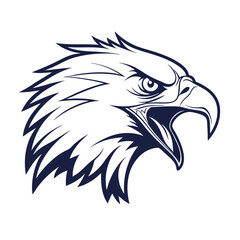 Obraz premium Eagle Head Silhouette Logo Illustration. Eagle Head vector art illustration. black eagle logo , icon design.