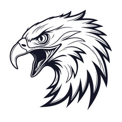 Fototapeta premium Eagle Head Silhouette Logo Illustration. Eagle Head vector art illustration. black eagle logo , icon design.