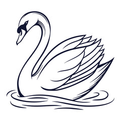 Swan icon vector black on white background. swan logo vector. swan icon black on white background. Adobe Illustrator Artwork
