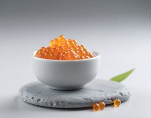 Salmon Roe in Bowl on Stone