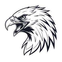 Obraz premium Eagle Head Silhouette Logo Illustration. Eagle Head vector art illustration. black eagle logo , icon design.