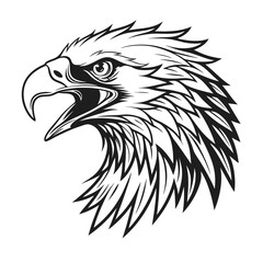 Obraz premium Eagle Head Silhouette Logo Illustration. Eagle Head vector art illustration. black eagle logo , icon design.