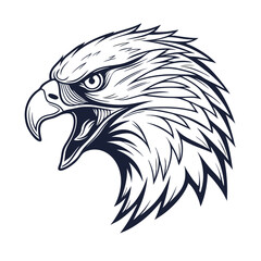 Obraz premium Eagle Head Silhouette Logo Illustration. Eagle Head vector art illustration. black eagle logo , icon design.