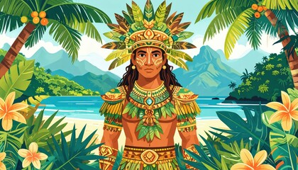 Dimensional Traveler in Unique Armor from Another Reality at Beach