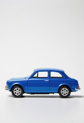 Classic blue toy car model, perfect for automotive enthusiasts and collectors.