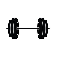 Barbell iron plate gym gear silhouette
