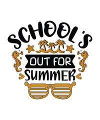 Retro summer t-shirt design with vintage golden typography text, palm trees, and summer decorations.