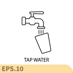 tap water icons symbol vector elements for infographic web