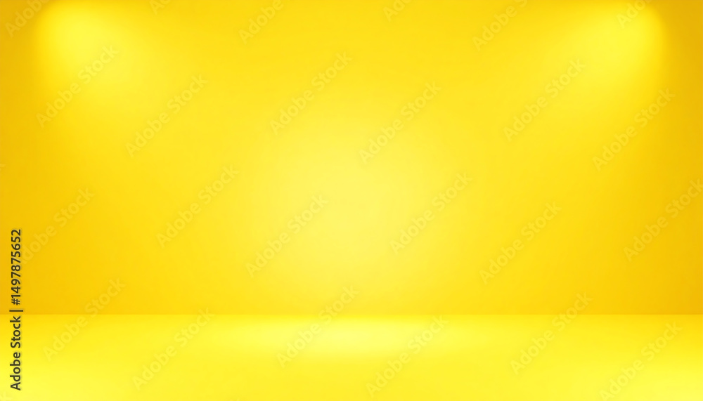 Poster a bright yellow backdrop with soft lighting, creating a vibrant and cheerful atmosphere, suitable fo