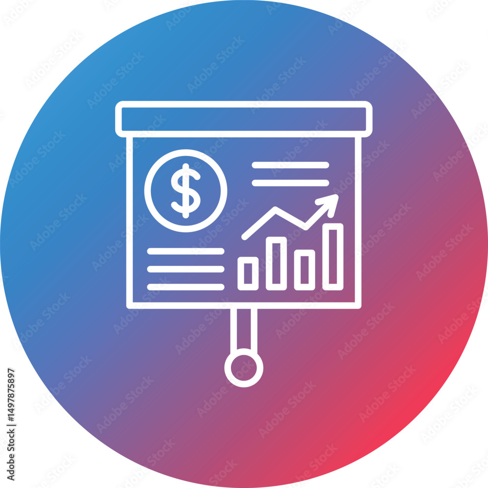 Aufkleber presentation line gradient circle background icon