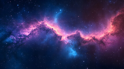 Panoramic View of Milky Way Galaxy Against Night Sky, Stunning Long Exposure Photography