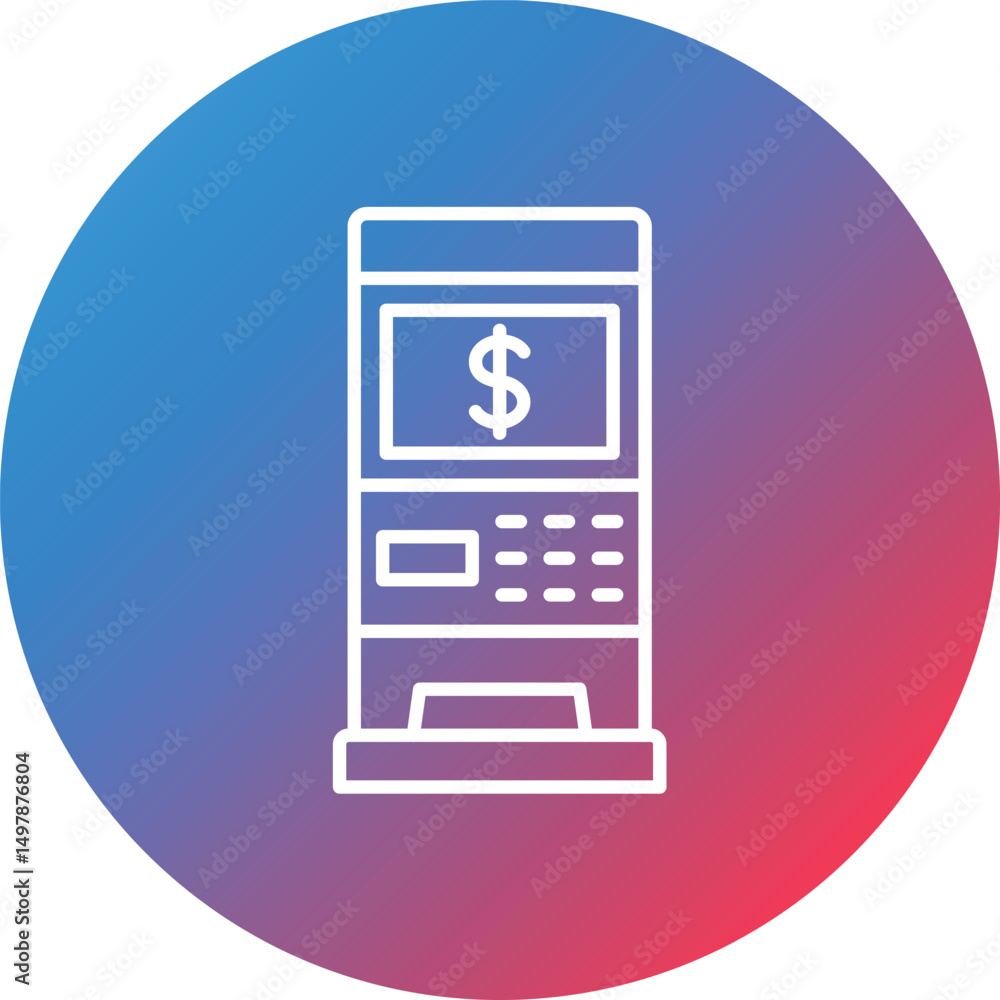 Poster atm line gradient circle background icon