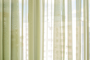 Light tulle on the window, macro.