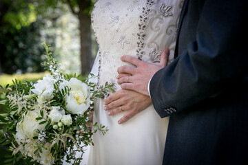 boda, novia, novio, amor, ceremonia, falda, par, ramo, celebraciones, nupcial, casado, gente, flor,...