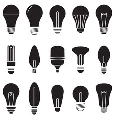 Light bulb icon set. Idea icon. Lamp concept. Light bulb, isolated in modern outline  design.  eps 10 