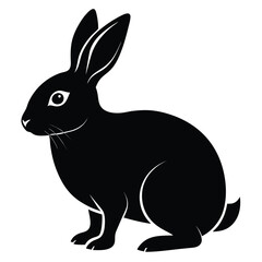 silhouette rabbit on white background