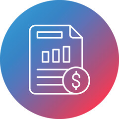 Reporting Line Gradient Circle Background Icon