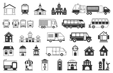 urban building set for architecture and construction themes

