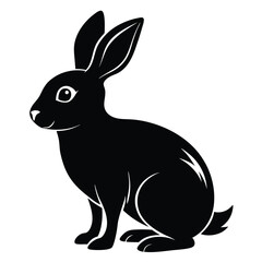 silhouette rabbit on white background