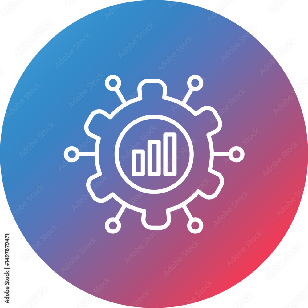 Poster Project Management Line Gradient Circle Background Icon