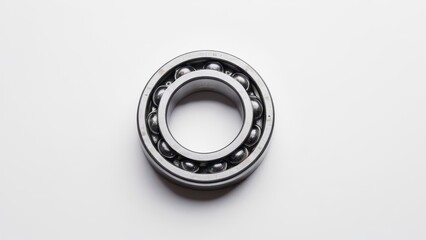 Close-up of a precision ball bearing, essential for machinery and engineering applications.