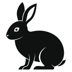 Fototapeta premium silhouette rabbit on white background