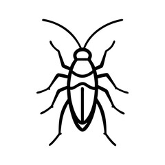 Simple line drawing of a cockroach insect icon