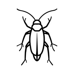 Simple line drawing of a cockroach insect icon