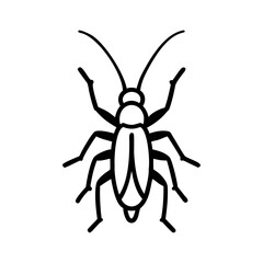 Simple line drawing of a cockroach insect icon