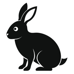 silhouette rabbit on white background