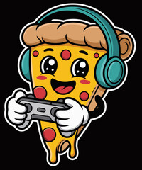 Gamer Pizza Video Gaming Funny Food lover