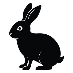 silhouette rabbit on white background