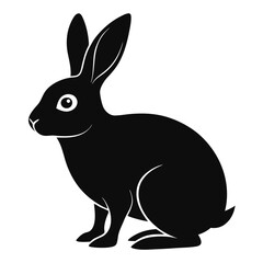 silhouette rabbit on white background