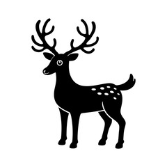 christmas reindeer vector art silhouette