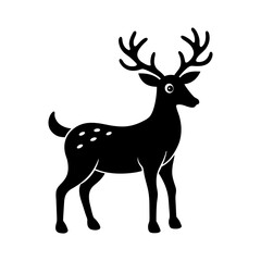 christmas reindeer vector art silhouette