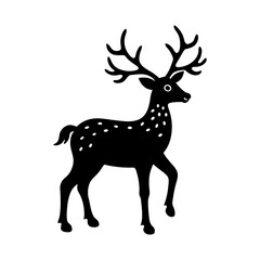christmas reindeer vector art silhouette