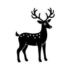 christmas reindeer vector art silhouette