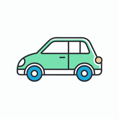 Fototapeta premium green car isolated on white background