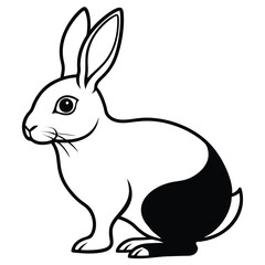 silhouette rabbit on white background