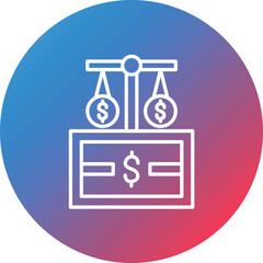Money Principle Line Gradient Circle Background Icon