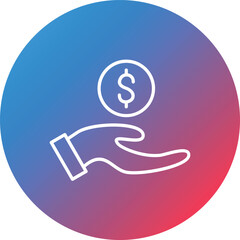 Payable Money Line Gradient Circle Background Icon