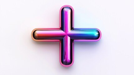 Colorful Plus Sign Symbol with Vibrant Gradient for Positive Concepts