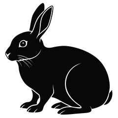 silhouette rabbit on white background