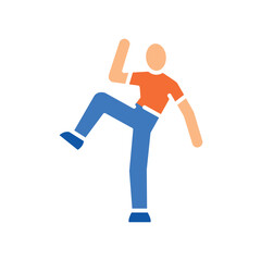 standing oblique crunches color flat icon for digital and print projects.